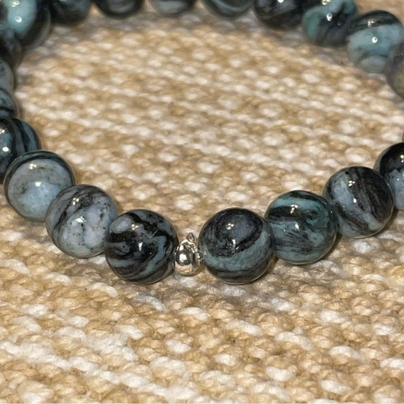 Red Jasper Zebra Jasper Handmade Healing Bracelets 7” Set of 3 Bracelets - Picture 6 of 7